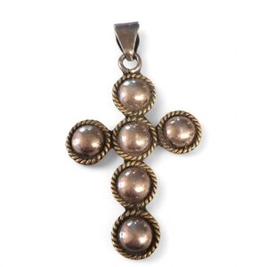 Vintage Taxco Mexico 925 Sterling Silver Large Cross Pendant